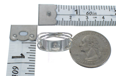 Silver And Multicolor Inlay Southwest Ring Size 5-1/4 VX61817